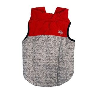 Play‎ On Red Gray Space Dye Dog Puffer Vest Jacket Size L Large Pet Winter Coat